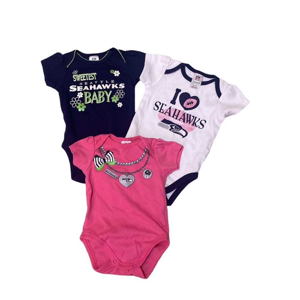 BUNDLE OF 4 Seattle Seahawks Baby Gear Size 0-3 Months